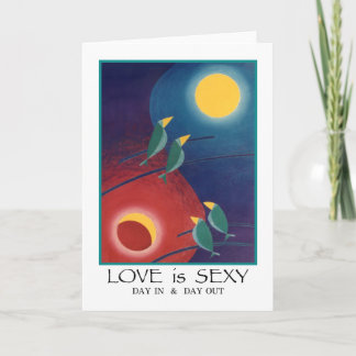 Carte L'amour est peinture abstraite colorée sexy