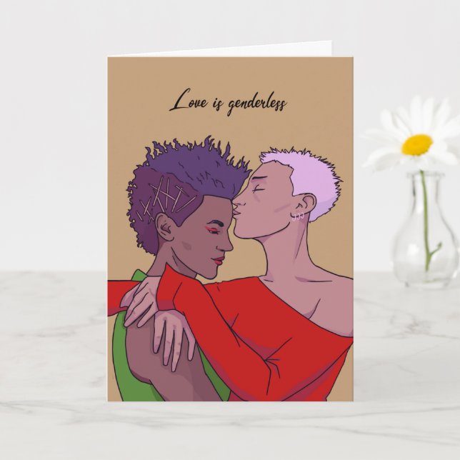 Carte L'amour est une fête LGBTQ sans sexe (Petite plante)