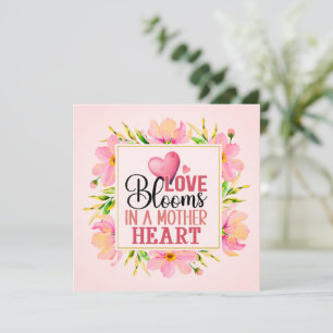 Carte L'amour fleurit dans le cœur d'une mère Floral r