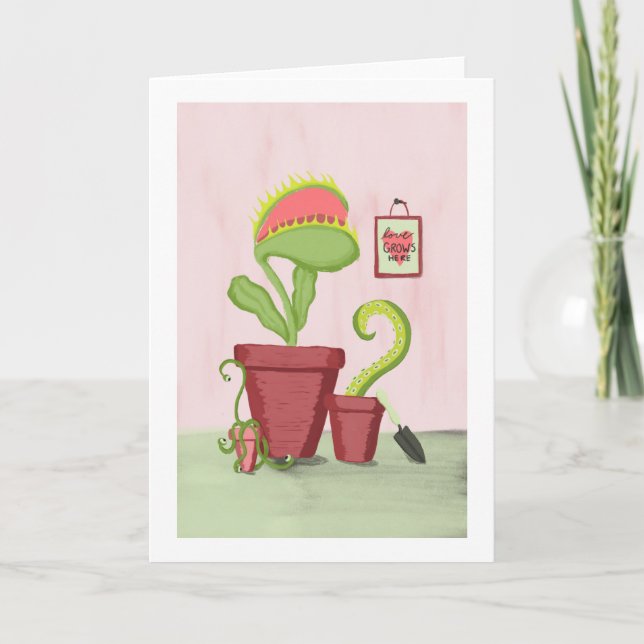 Carte L'amour grandit ici : Plantes en pot originales (Devant)