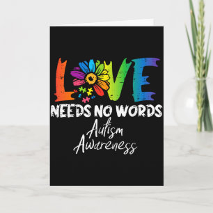 Carte L'amour n'a pas besoin de mots Fleur Sensibilisati