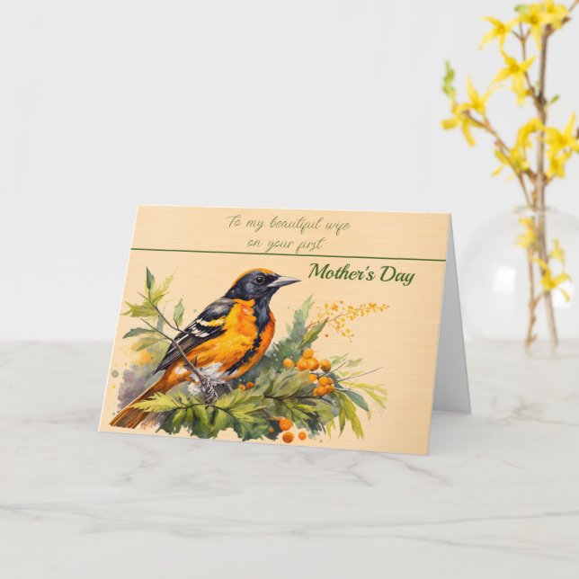 Carte L'Amour Oriole du Mari à la Femme pour la Fête des (Fleur jaune)
