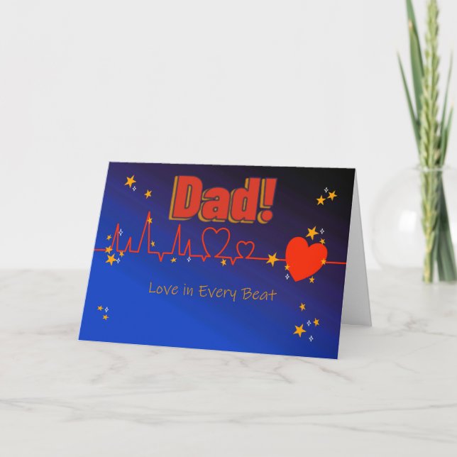 Carte L'amour paternel à chaque battement (Devant)