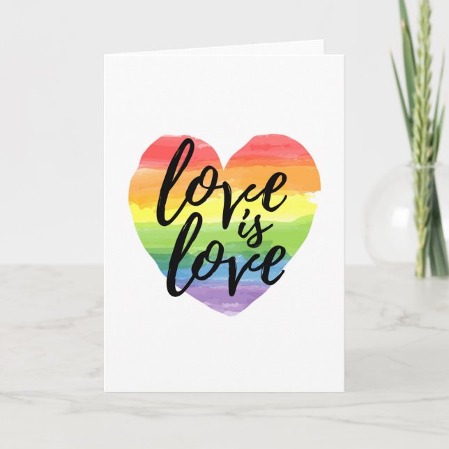 Carte L'Amour | Rainbow Watercolor (Devant)