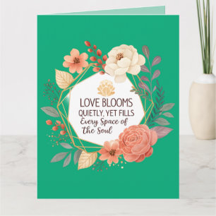Carte L'amour s'épanouit silencieusement – Aquarelle de