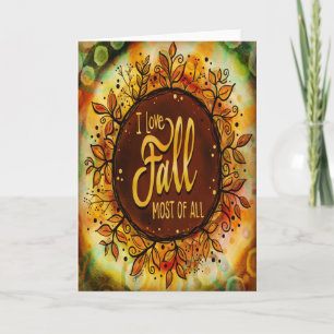 Carte L'Amour Tombe Joli Floral Feuilles Inspirivity