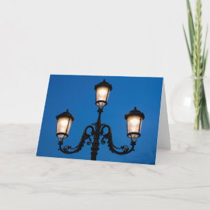 Carte Lampe allumée la nuit, Venise