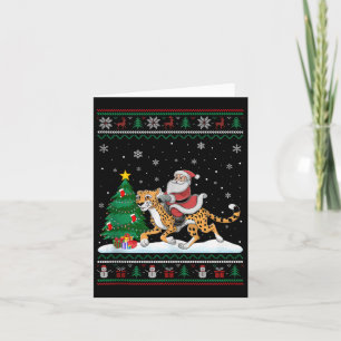 Carte Lampe de Noël moche Xmas Père Noël équitation Chee