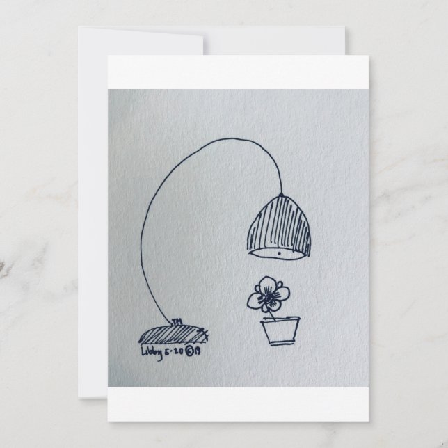 Carte Lampe et une douce petite fleur (Devant)