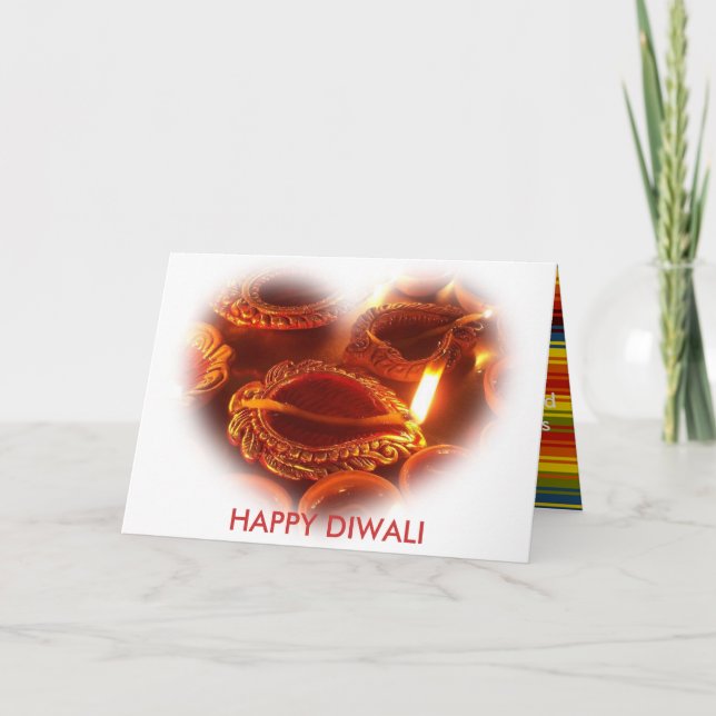 Carte Lampe HEUREUSE de DIWALI (Devant)