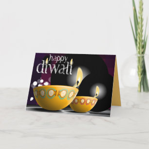 Carte Lampes Diwali Jaunes Salutations