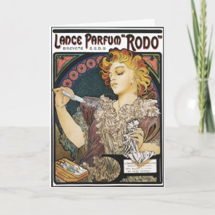 Carte : Lance Parfum "Rodo " d'Alphonse Mucha-
