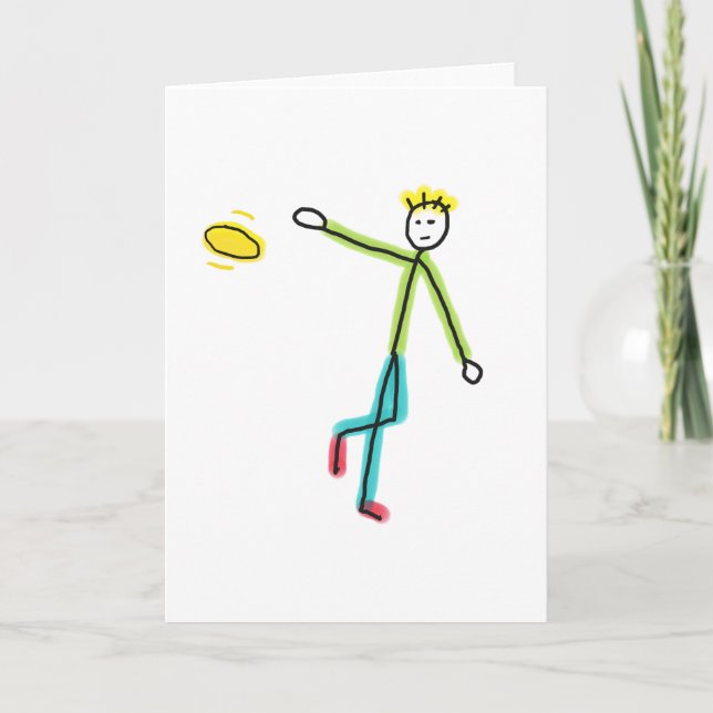 Carte Lanceur de frisbee en bonhomme bâton (Devant)