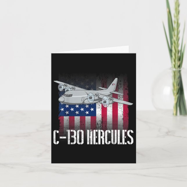 Carte L'ancien combattant salé C-130 Hercules Drapeau am (Devant)