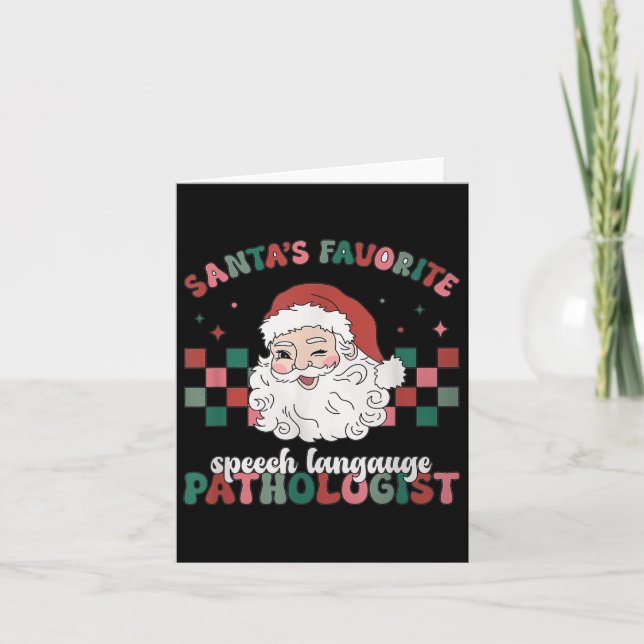 Carte Langage de discours préféré de Santa rétro de Noël (Devant)