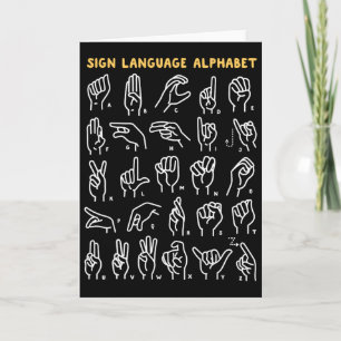 Carte Langue Des Signes Américaine Alphabet Asl Rétro So
