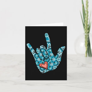 Carte Langue des signes geste Je t'aime Cœur Sensibilisa