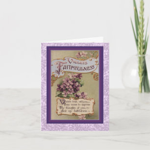 Carte Langue victorienne des Fleurs Violets Foi