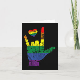 Carte Langues des signes gay pride ASL LGBT Sensibilisat