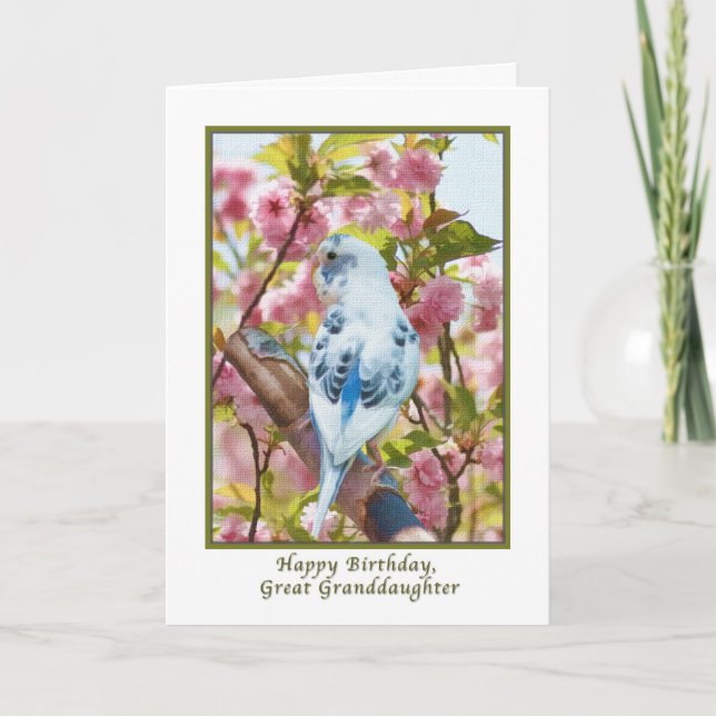 Carte L'anniversaire de l'arrière-petite-fille avec le (Devant)