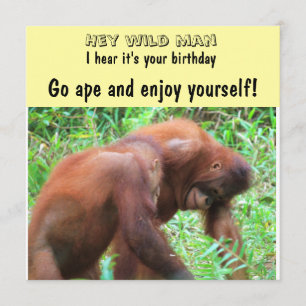 Carte L'Anniversaire De L'Homme Sauvage Va De L'Avant