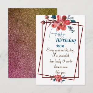 Carte L'anniversaire de maman salue floral