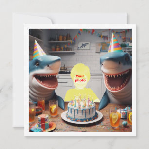 Carte L'anniversaire de votre enfant avec les requins, a