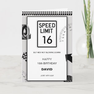 Carte L'anniversaire des 16 ans de Speed Limit Boy