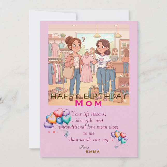 Carte L'anniversaire des mamans (Devant)