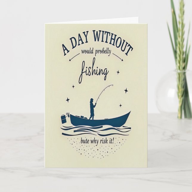 Carte L'anniversaire d'un pêcheur (Devant)