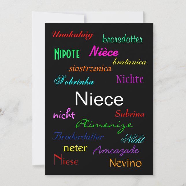Carte "L'anniversaire d'une nièce I" Plaque personnalisa (Devant)