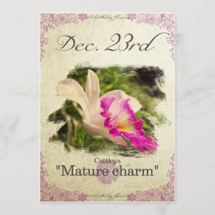 Carte L'anniversaire fleurit le 23 décembre "Cattleya "