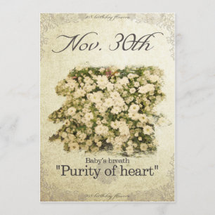 Carte L'anniversaire fleurit le 30 novembre le " souffle