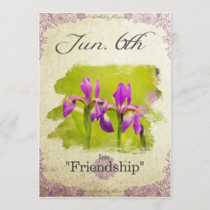 Carte L'anniversaire fleurit le 6 juin le "iris "
