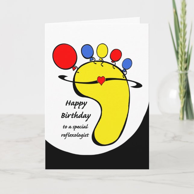 Carte L'anniversaire pour le Reflexologist, ballon botte (Devant)