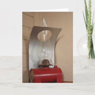 Carte Lanterne antique dans le dépôt de train