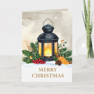 Carte Lanterne de Noël Cosy Joyeux Noël Vacances