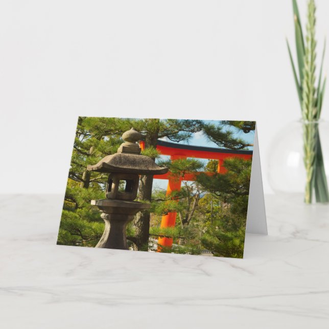 Carte Lanterne en pierre et porte Torii (Devant)