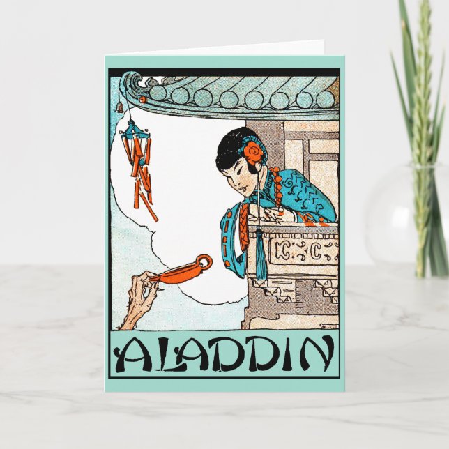 Carte Lanterne magique Vintage Aladdin (Devant)