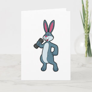 Carte Lapin à l'entraînement en force avec haltère