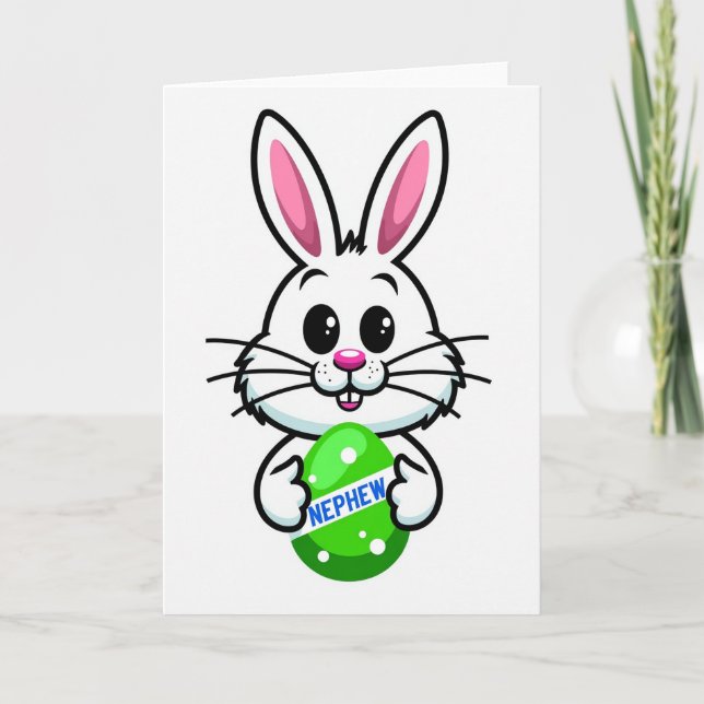 Carte Lapin ami oeuf à pois (Devant)
