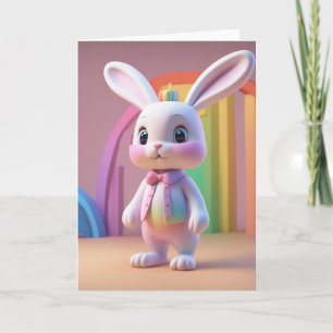 Carte Lapin Arc-en-ciel