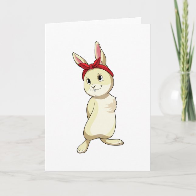 Carte Lapin avec bandana (Devant)