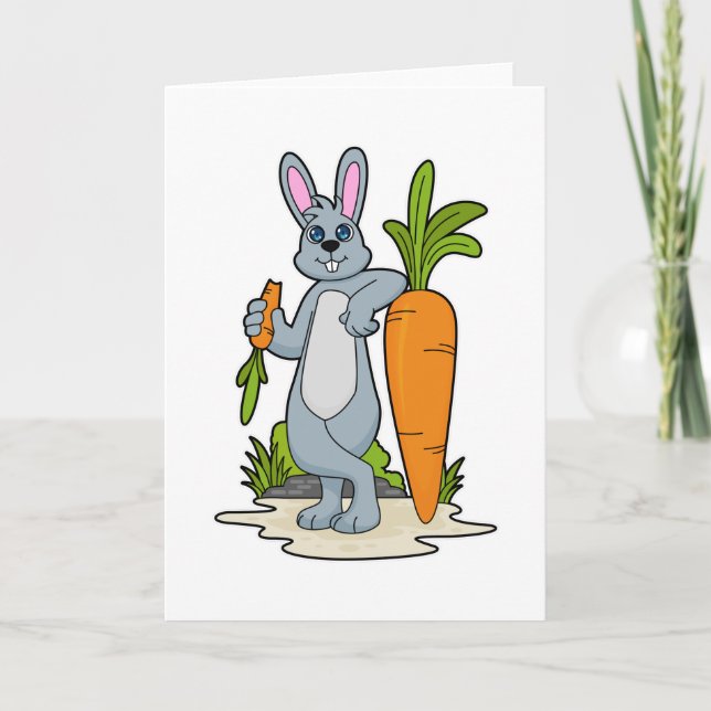 Carte Lapin avec carotte (Devant)