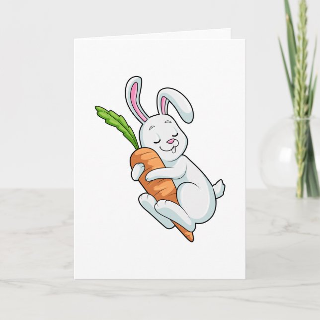 Carte Lapin avec carotte (Devant)