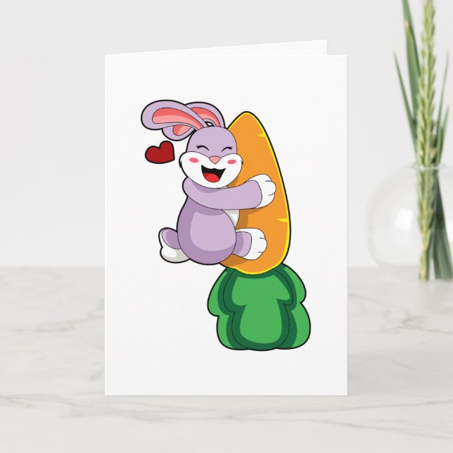 Carte Lapin avec carotte (Devant)