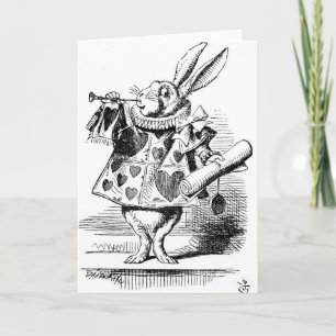 Carte Lapin blanc préparé en tant que héraut