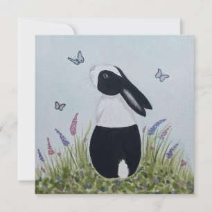Carte Lapin bunny néerlandais à l'aquarelle