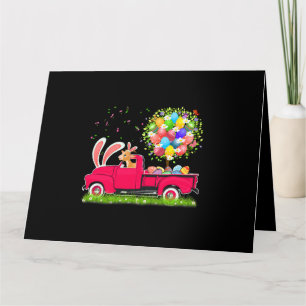 Carte Lapin Chèvre Conduisant un Camion de Ramassage Œuf