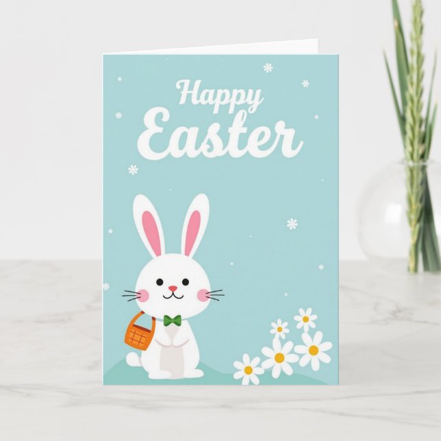 Carte Lapin Ciel Étoilé (Devant)